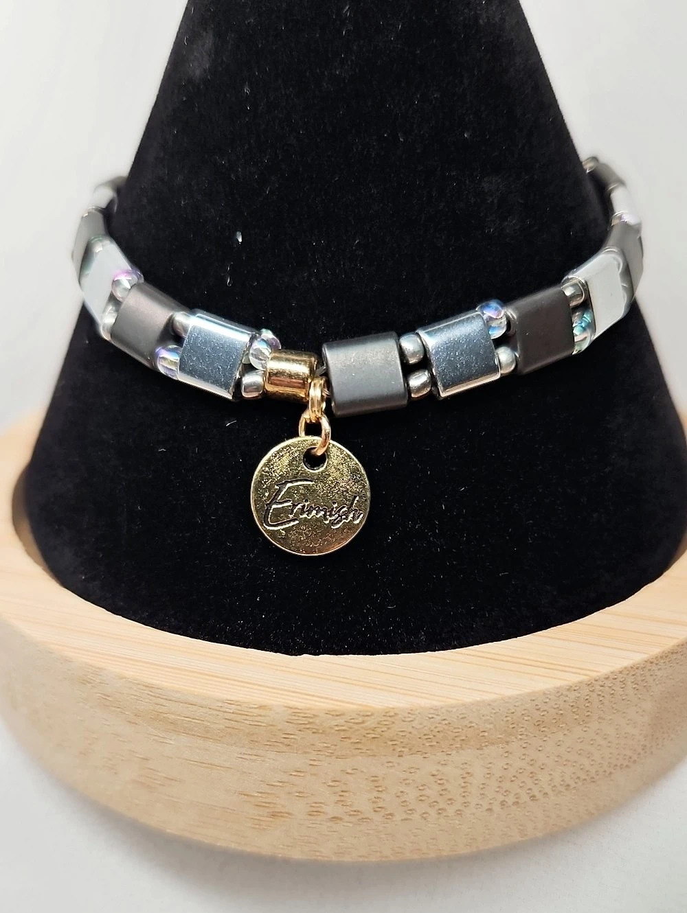 Erimish Black & Silver Charm Bracelet